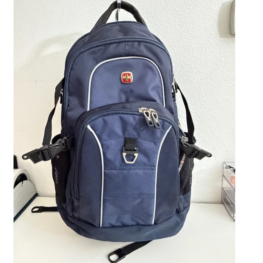 SwissGear‎ Airflow Backpack Navy Blue Black Laptop Travel Commuter Bag